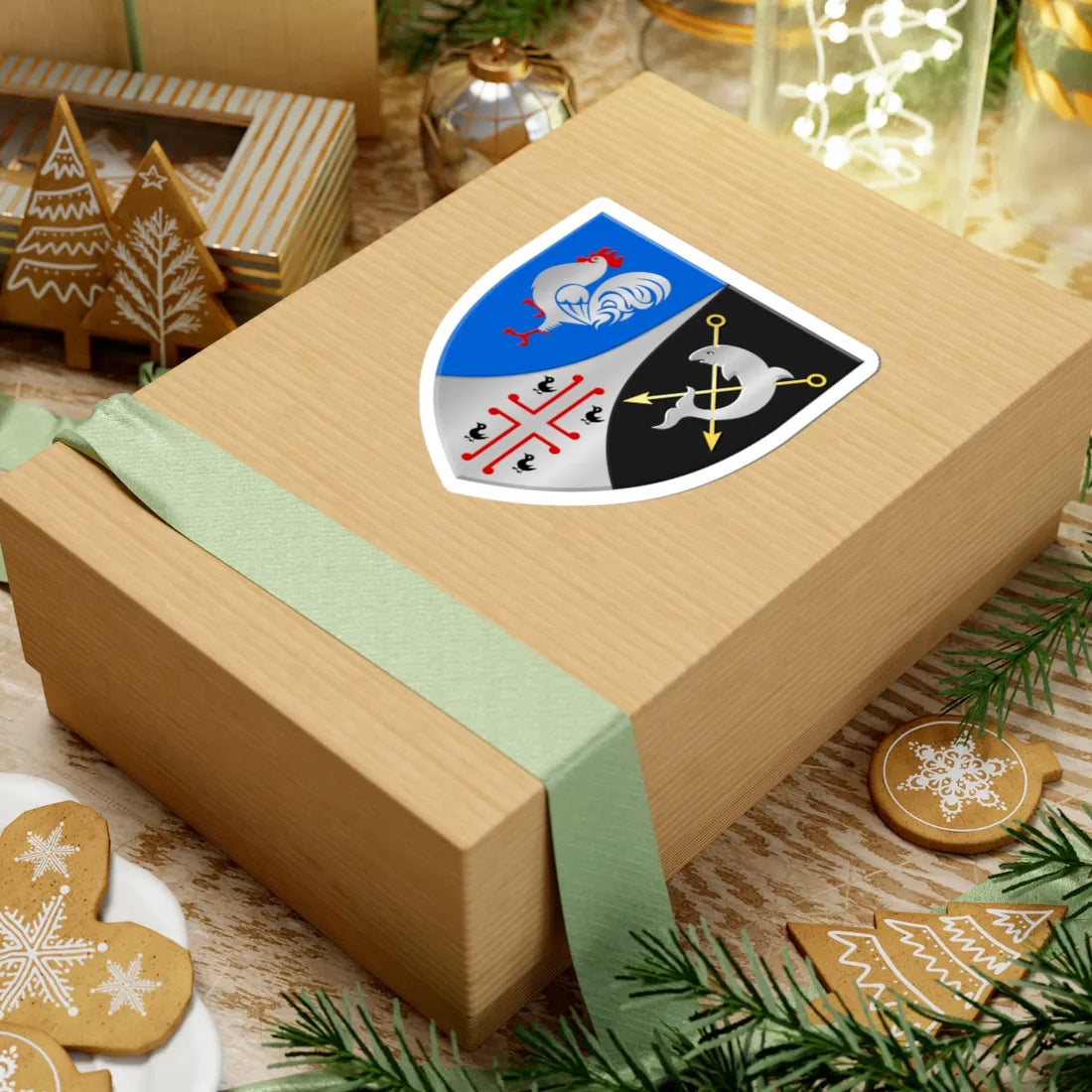 De Haan wapen (Belgium) (Coat of Arms) STICKER Vinyl Kiss-Cut Decal - The Sticker Space