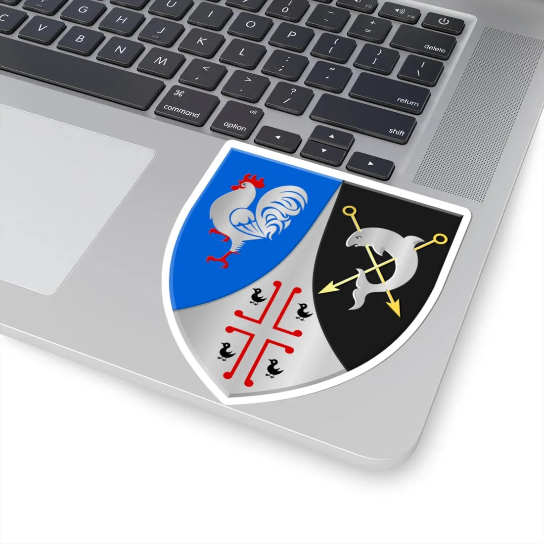 De Haan wapen (Belgium) (Coat of Arms) STICKER Vinyl Kiss-Cut Decal - The Sticker Space