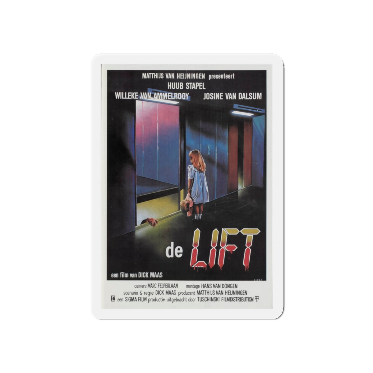 DE LIFT 1983 Movie Poster - Die-Cut Magnet-5" x 5"-The Sticker Space