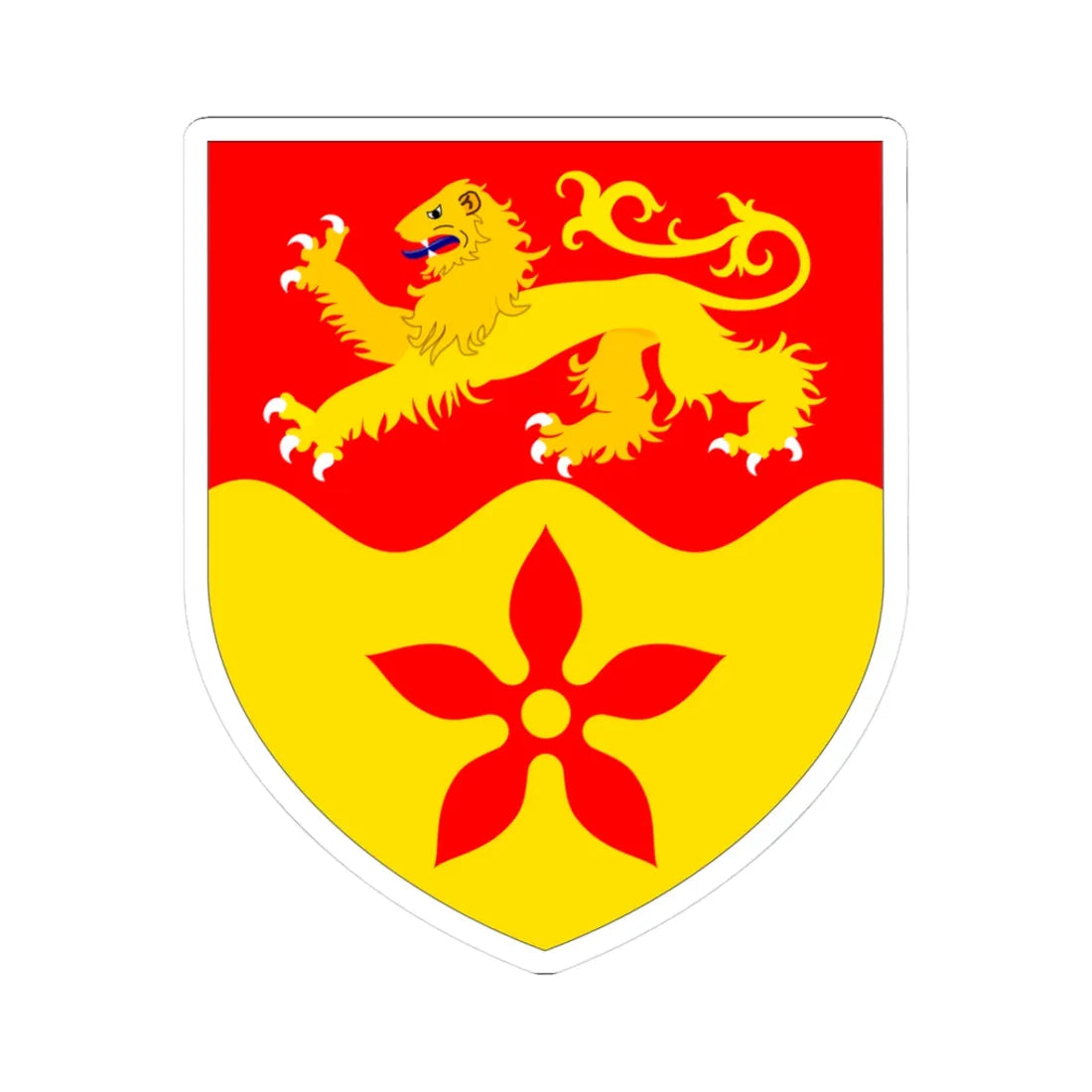 De Montfort University arms (United Kingdom) (Coat of Arms) STICKER Vinyl Kiss-Cut Decal 3 Inch White - The Sticker Space