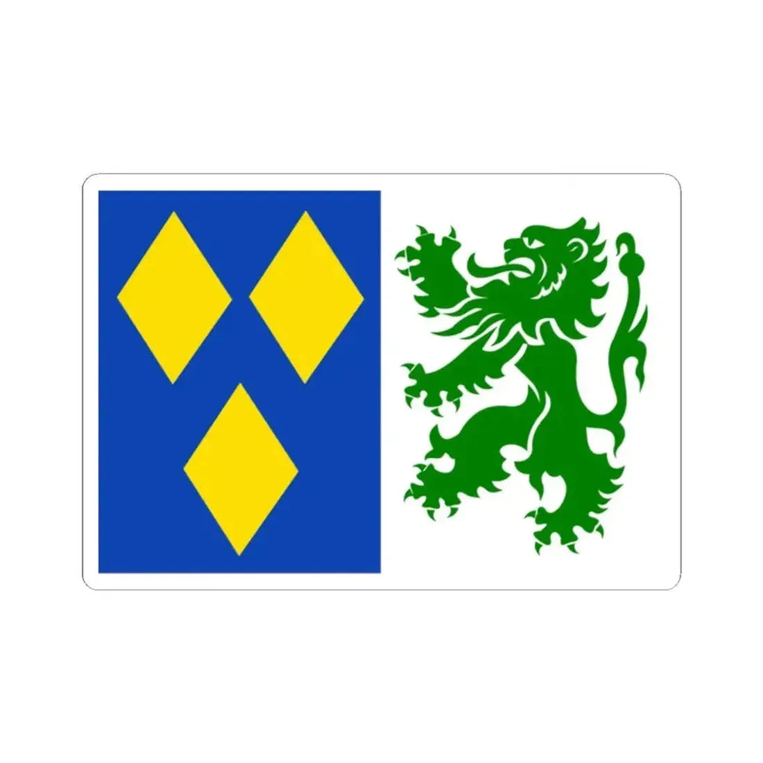 De Panne vlag (Belgium) STICKER Vinyl Kiss-Cut Decal 2 Inch White - The Sticker Space