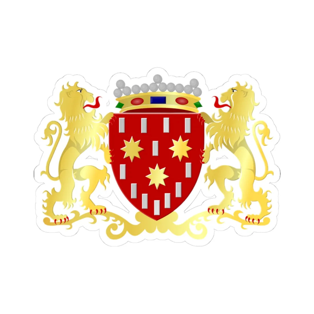 De Pinte wapen (Belgium) (Coat of Arms) STICKER Vinyl Kiss-Cut Decal 3 Inch White - The Sticker Space