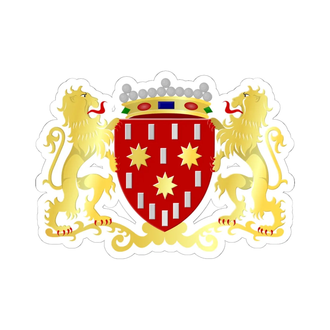De Pinte wapen (Belgium) (Coat of Arms) STICKER Vinyl Kiss-Cut Decal 6 Inch White - The Sticker Space