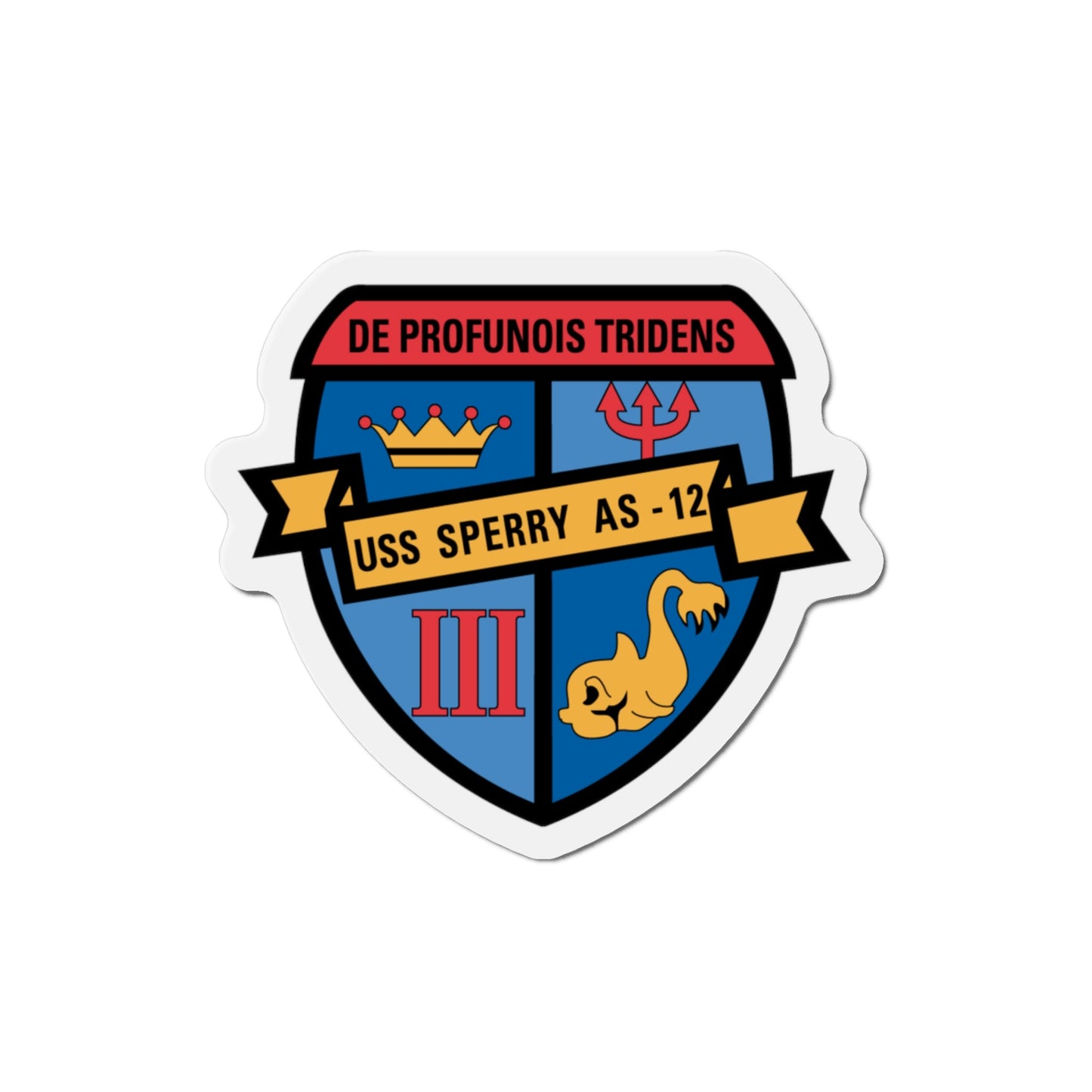 De Profunois Triden USS Sperry As 12 (U.S. Navy) Die-Cut Magnet-3" x 3"-The Sticker Space