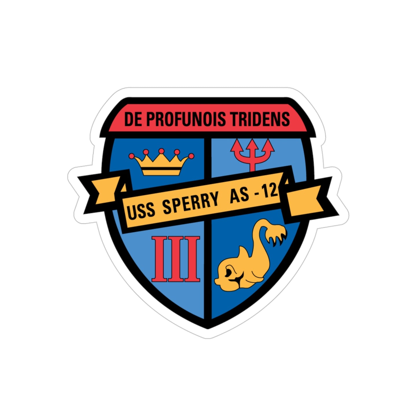 De Profunois Triden USS Sperry As 12 (U.S. Navy) Transparent STICKER Die-Cut Vinyl Decal-4 Inch-The Sticker Space