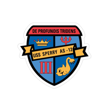 De Profunois Triden USS Sperry As 12 (U.S. Navy) Transparent STICKER Die-Cut Vinyl Decal 2 Inch Transparent - The Sticker Space