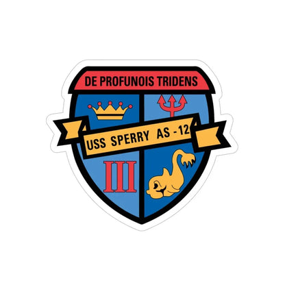 De Profunois Triden USS Sperry As 12 (U.S. Navy) Transparent STICKER Die-Cut Vinyl Decal 6 Inch Transparent - The Sticker Space
