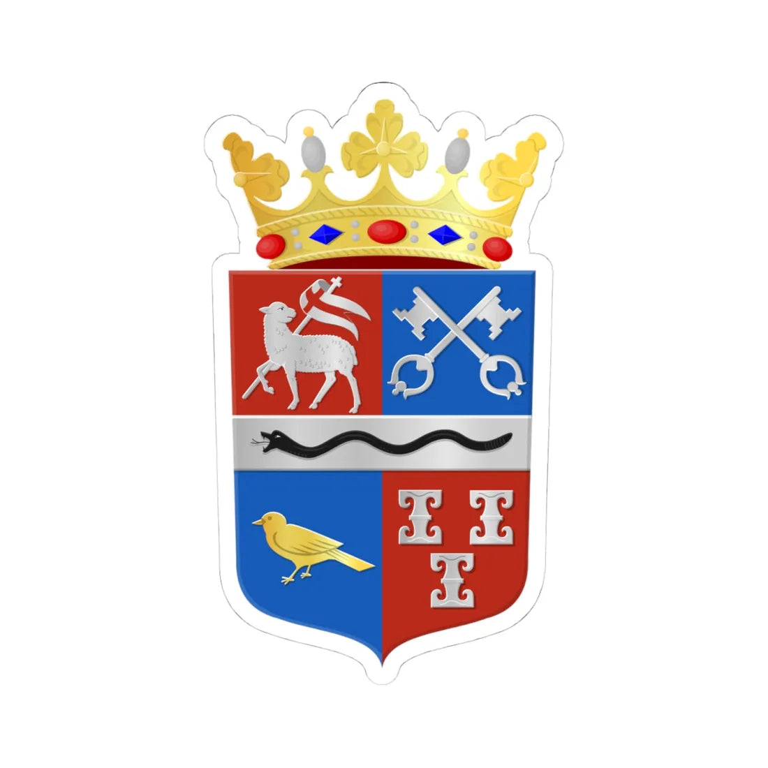 De Ronde Venen wapen 2016 (Netherlands) (Coat of Arms) STICKER Vinyl Kiss-Cut Decal 4 Inch White - The Sticker Space