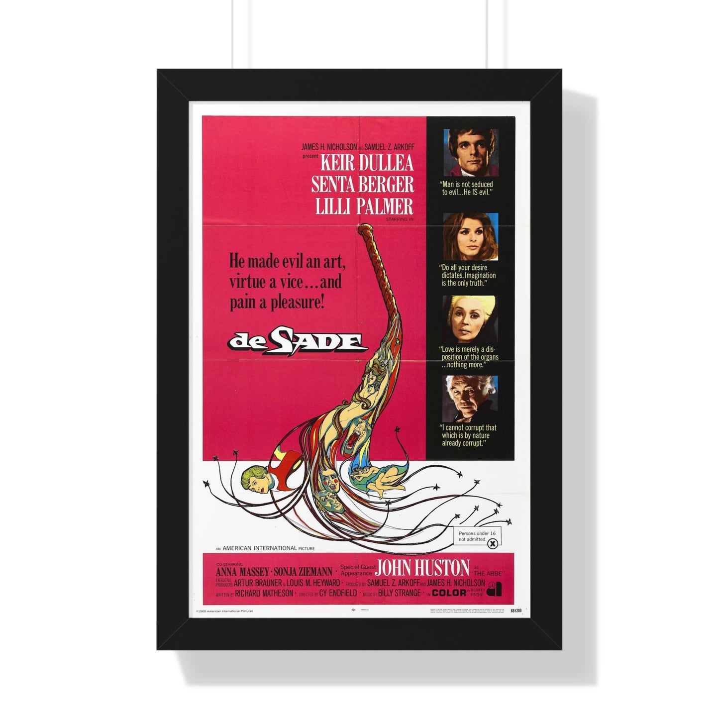 DE SADE 1969 - Framed Movie Poster-16″ x 24″-The Sticker Space