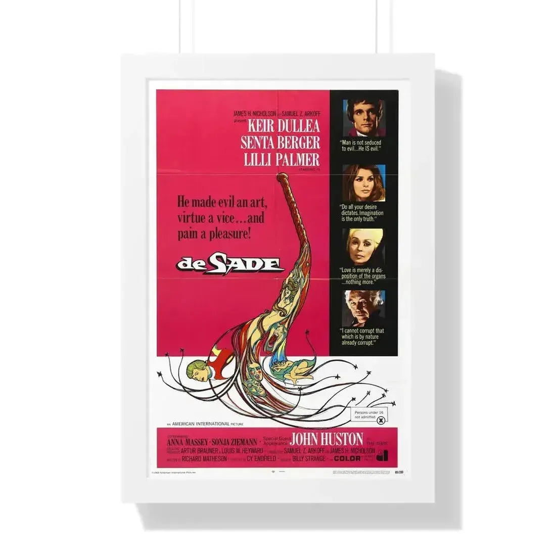 DE SADE 1969 - Framed Movie Poster 16″ x 24″ White - The Sticker Space