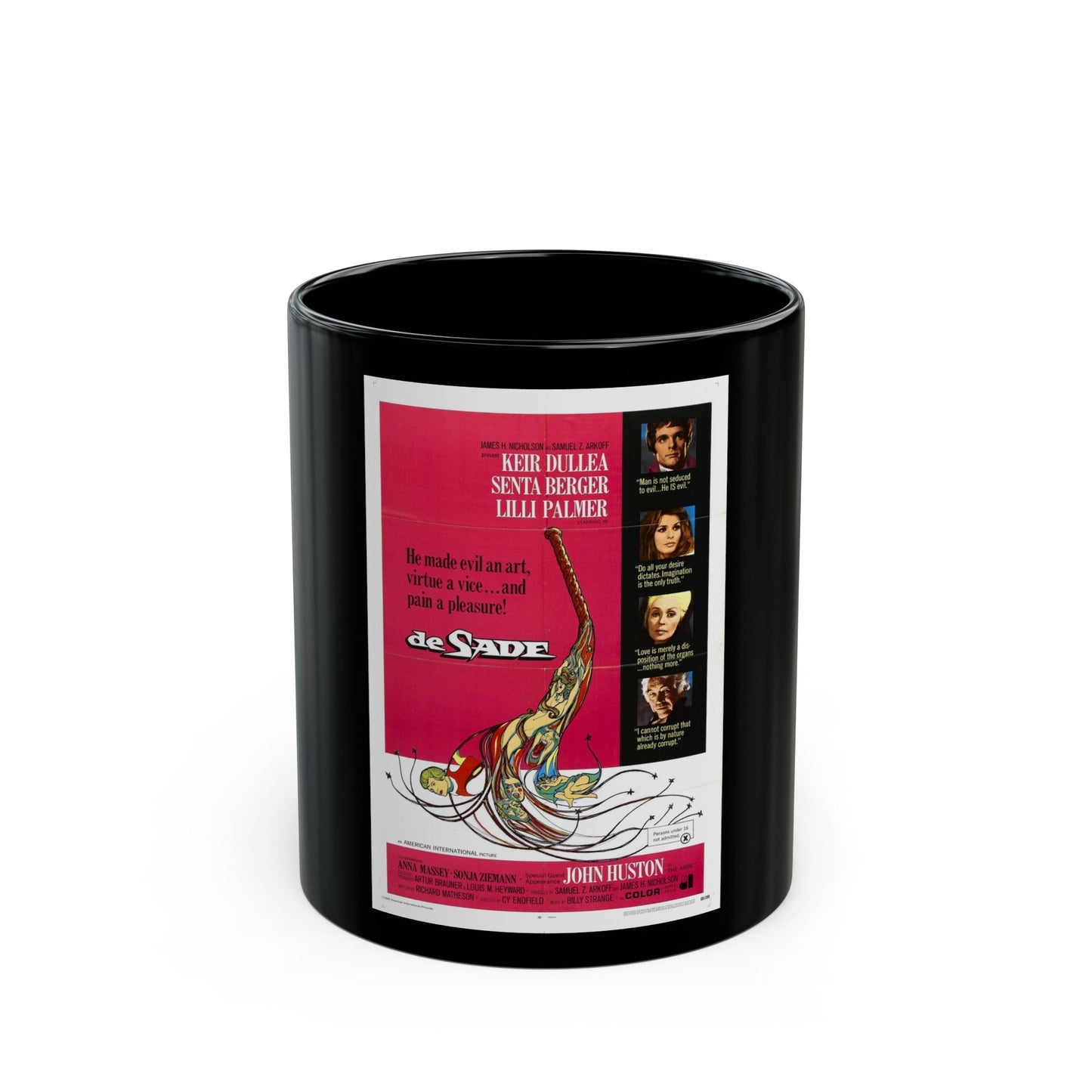 DE SADE 1969 Movie Poster - Black Coffee Mug-11oz-The Sticker Space