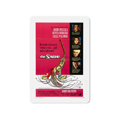 DE SADE 1969 Movie Poster - Die-Cut Magnet-3" x 3"-The Sticker Space