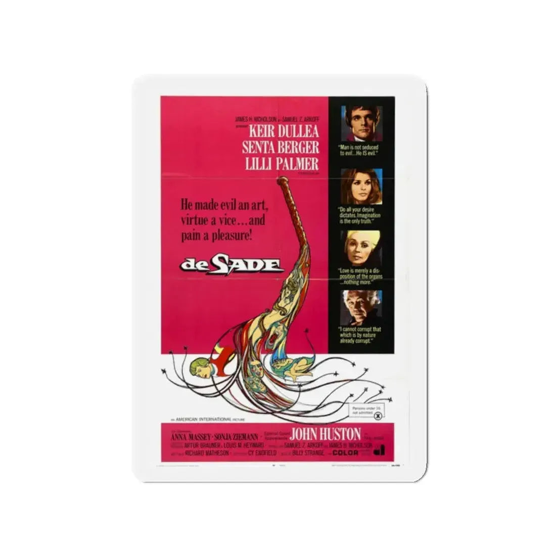 DE SADE 1969 Movie Poster - Refrigerator Magnet 2 Inch - The Sticker Space