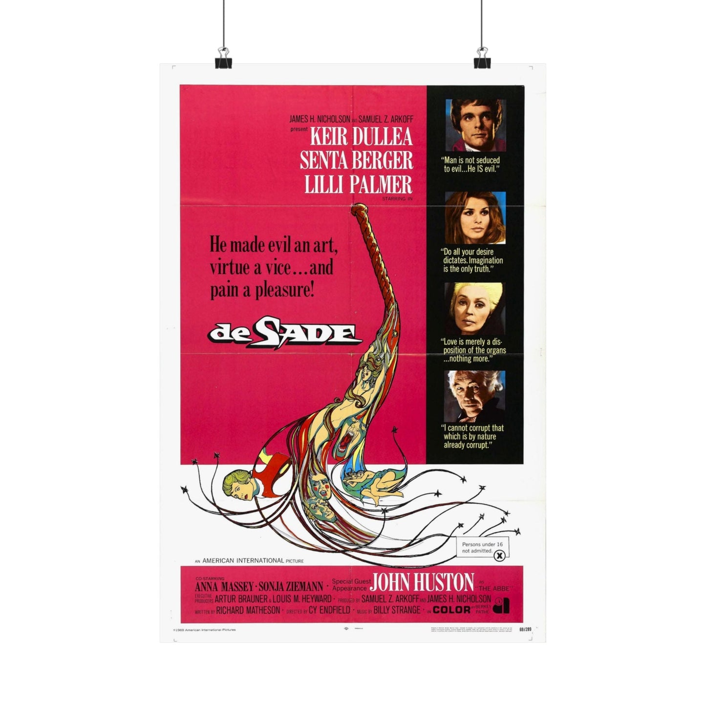 DE SADE 1969 - Paper Movie Poster-16″ x 24″-The Sticker Space