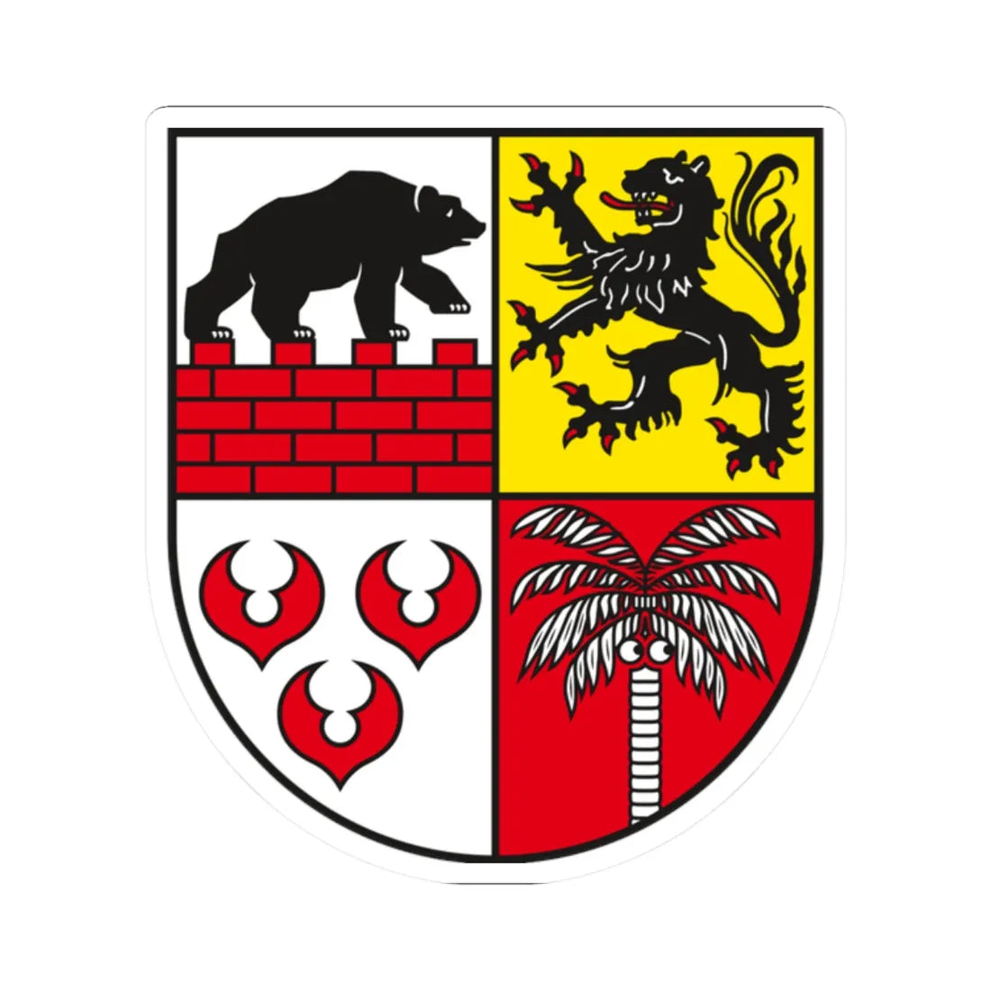 DE-ST 15-0-82 Landkreis Anhalt-Bitterfeld COA (Germany) (Coat of Arms) STICKER Vinyl Kiss-Cut Decal 2 Inch White - The Sticker Space
