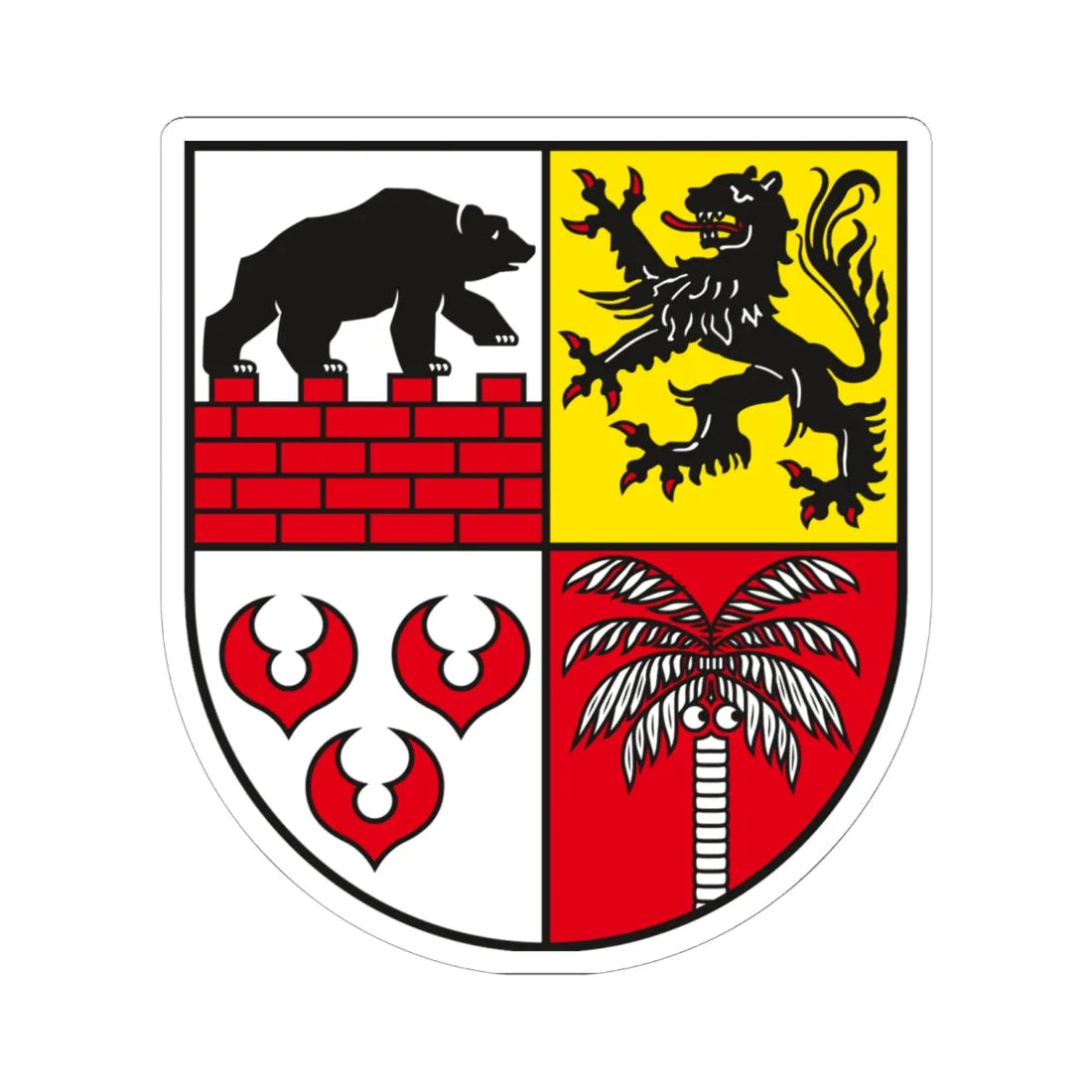 DE-ST 15-0-82 Landkreis Anhalt-Bitterfeld COA (Germany) (Coat of Arms) STICKER Vinyl Kiss-Cut Decal 6 Inch White - The Sticker Space
