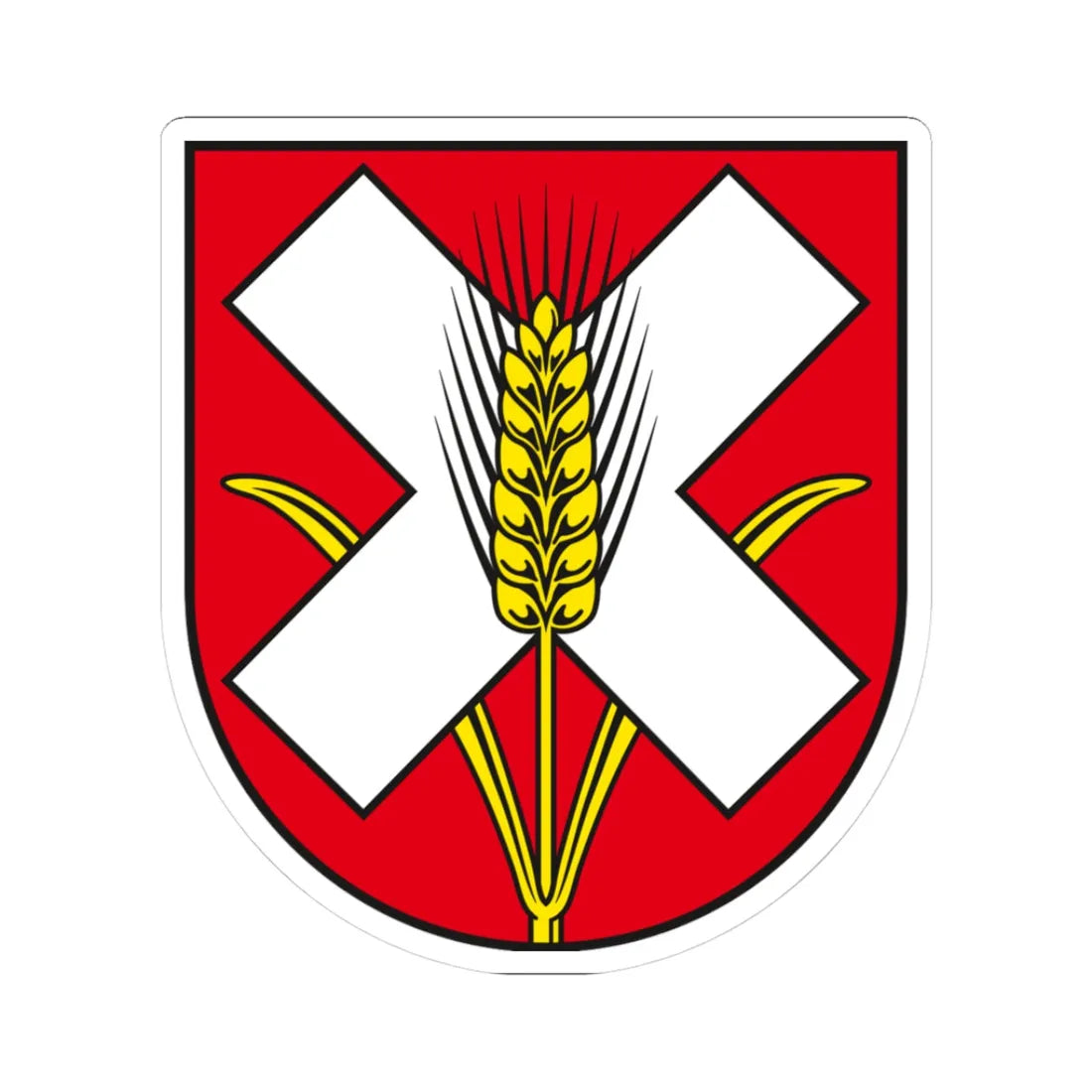 DE-ST 15-0-83-531 Bottmersdorf COA (Germany) (Coat of Arms) STICKER Vinyl Kiss-Cut Decal 3 Inch White - The Sticker Space