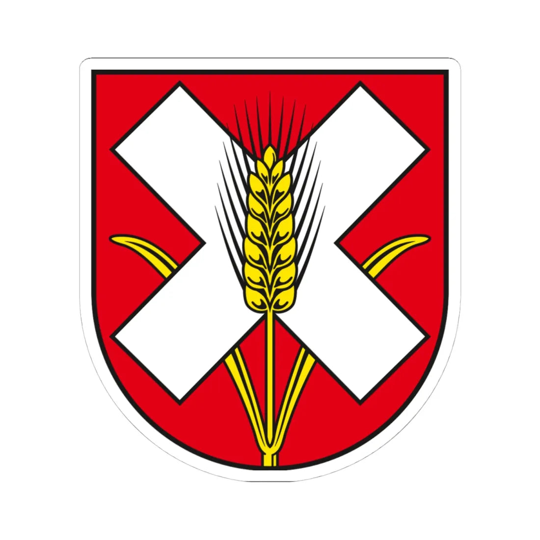 DE-ST 15-0-83-531 Bottmersdorf COA (Germany) (Coat of Arms) STICKER Vinyl Kiss-Cut Decal 4 Inch White - The Sticker Space