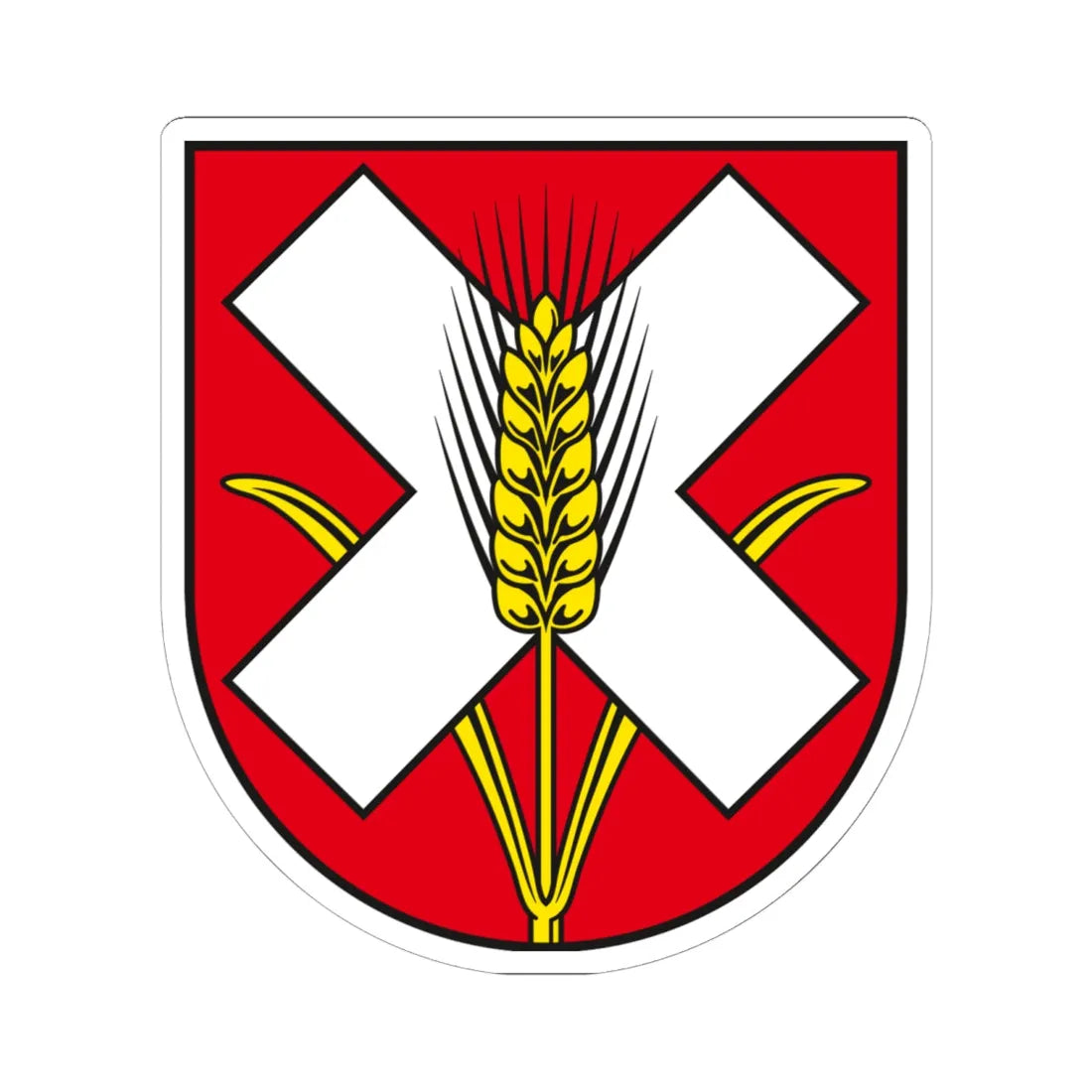 DE-ST 15-0-83-531 Bottmersdorf COA (Germany) (Coat of Arms) STICKER Vinyl Kiss-Cut Decal 6 Inch White - The Sticker Space