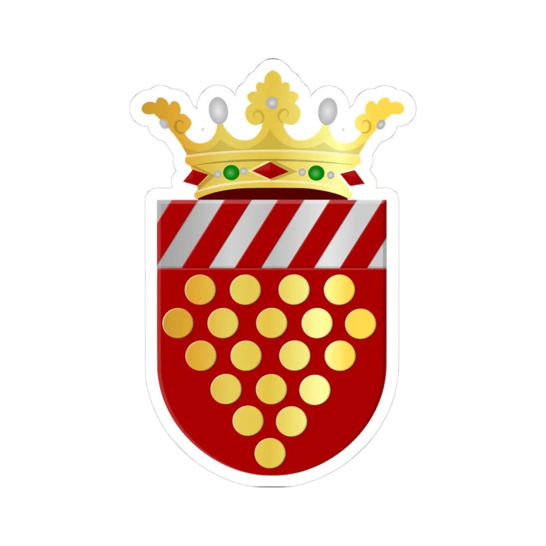 De Wijk wapen (Netherlands) (Coat of Arms) STICKER Vinyl Kiss-Cut Decal 3 Inch White - The Sticker Space