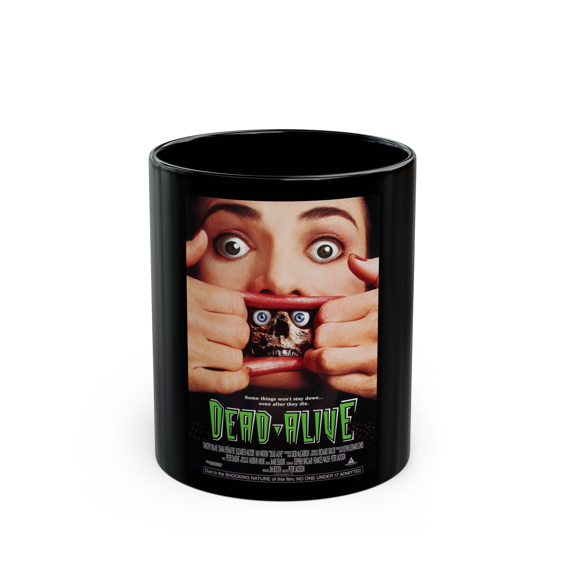 DEAD-ALIVE (BRAINDEAD) 1992 Movie Poster - Black Coffee Mug-11oz-The Sticker Space