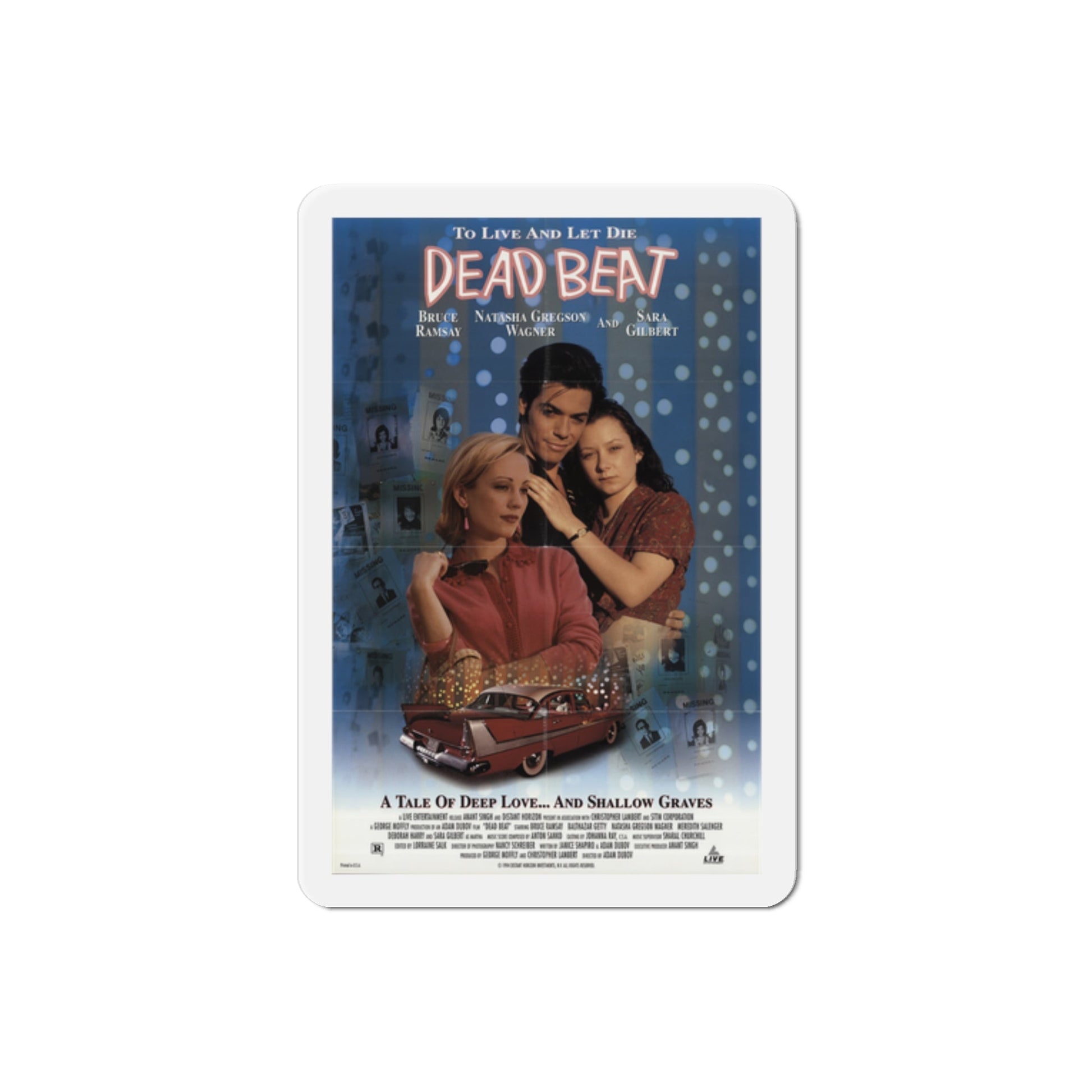 Dead Beat 1994 Movie Poster Die-Cut Magnet-2" x 2"-The Sticker Space