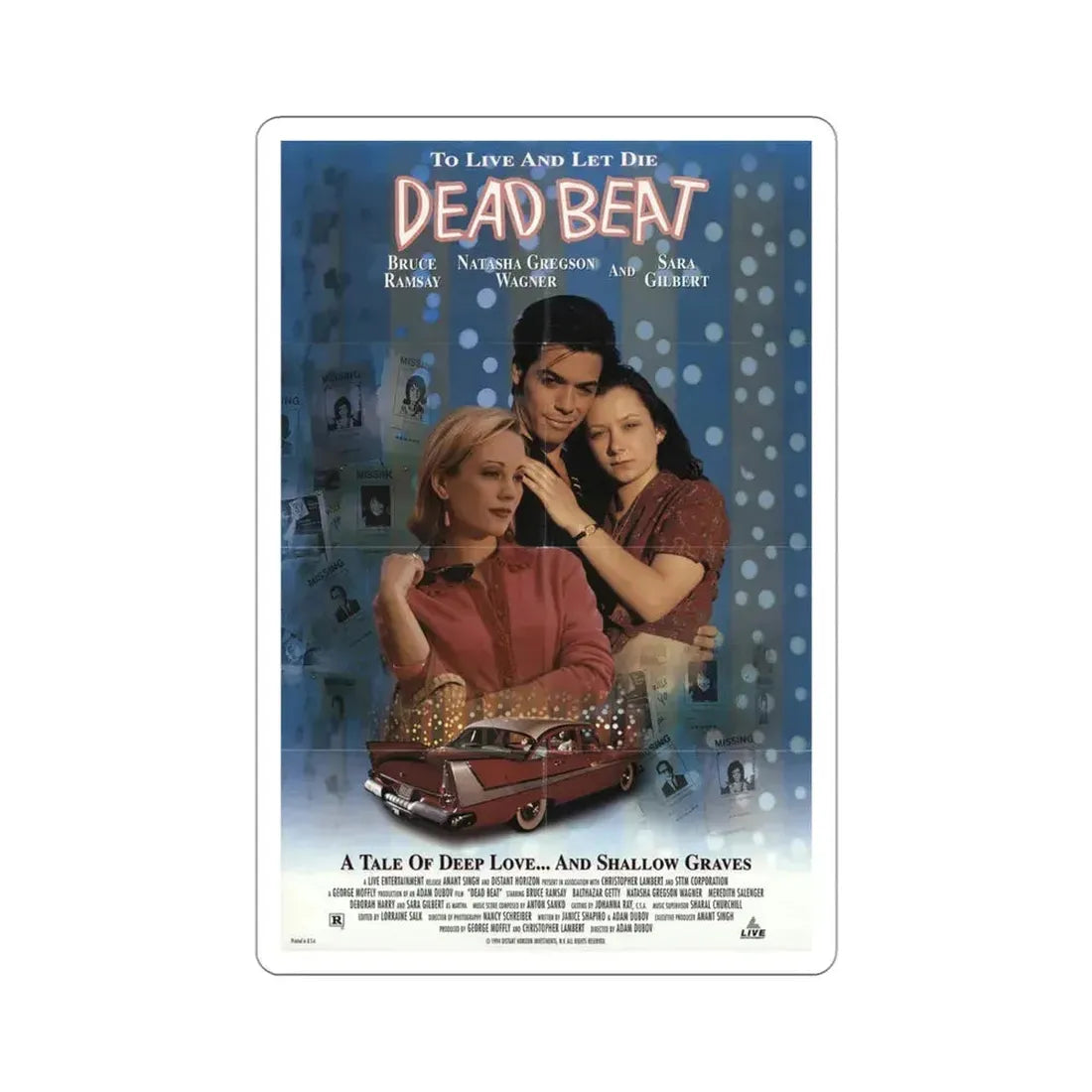 Dead Beat 1994 Movie Poster STICKER Vinyl Die-Cut Decal 4 Inch - The Sticker Space