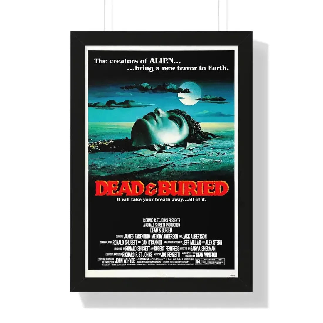 DEAD & BURIED 1981 - Framed Movie Poster 16″ x 24″ Black - The Sticker Space