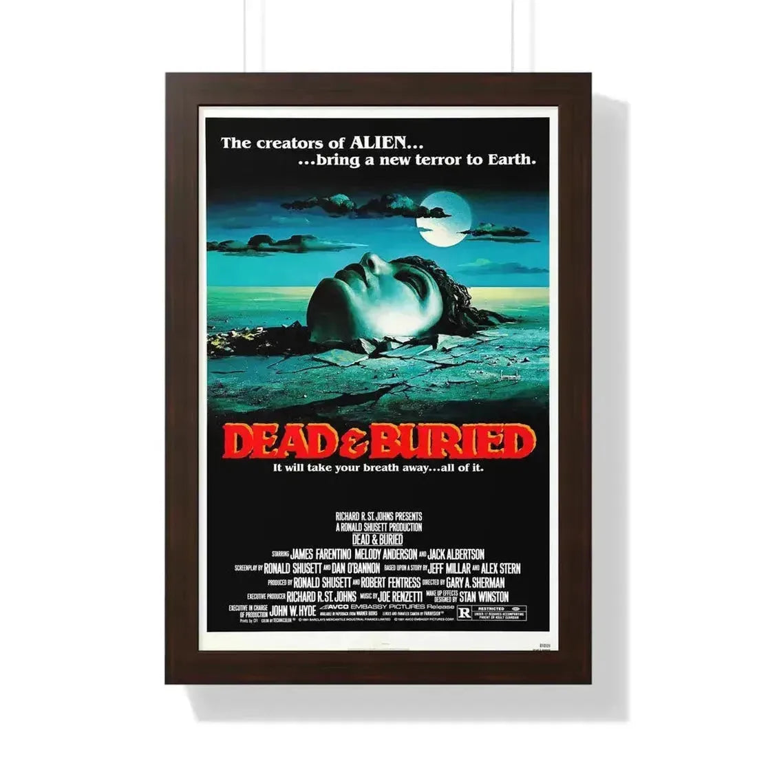 DEAD & BURIED 1981 - Framed Movie Poster 16″ x 24″ Walnut - The Sticker Space