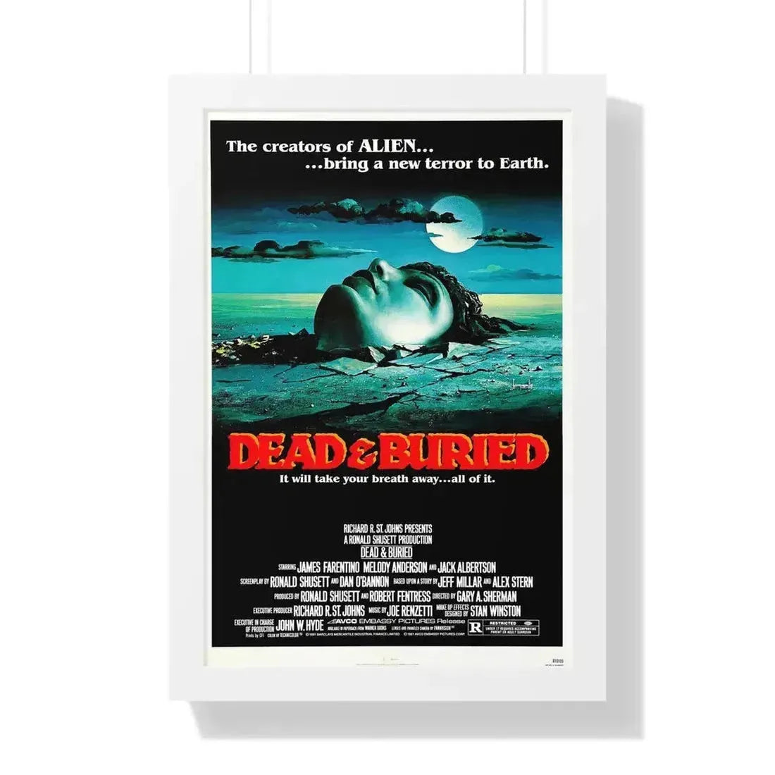 DEAD & BURIED 1981 - Framed Movie Poster 16″ x 24″ White - The Sticker Space