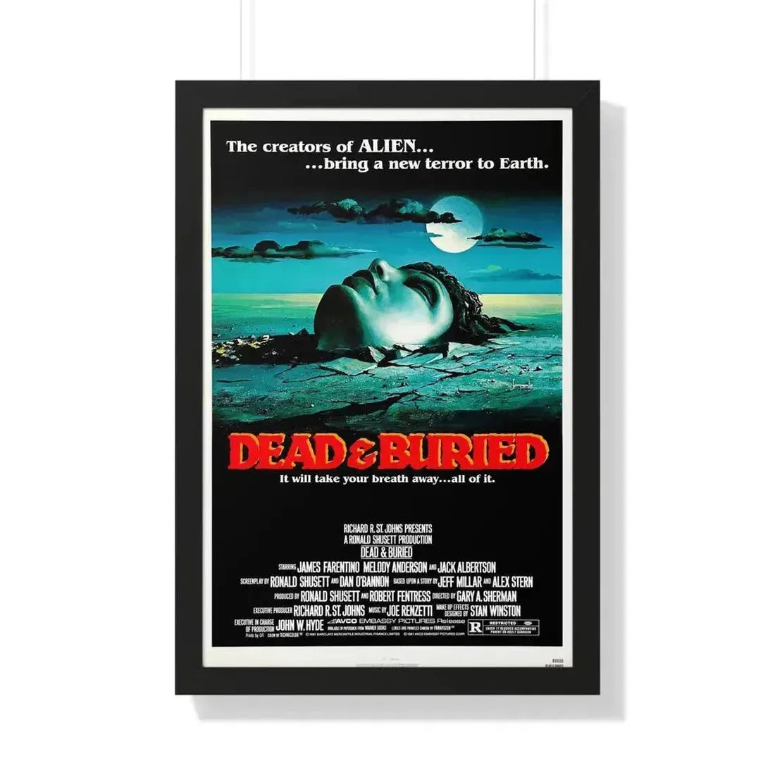 DEAD & BURIED 1981 - Framed Movie Poster 20" x 30" Black - The Sticker Space