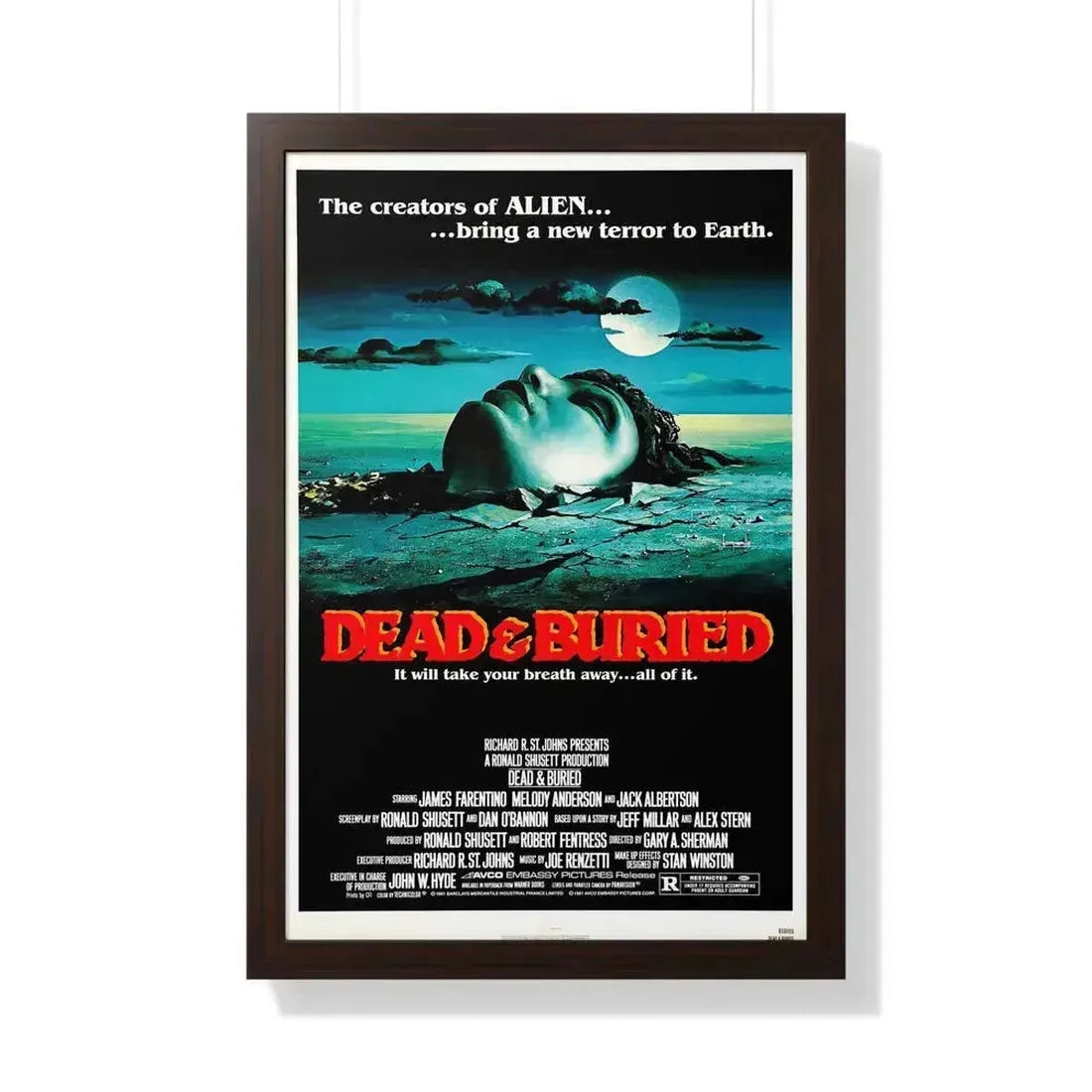 DEAD & BURIED 1981 - Framed Movie Poster 20" x 30" Walnut - The Sticker Space
