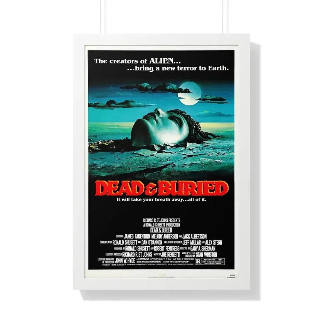 DEAD & BURIED 1981 - Framed Movie Poster 20" x 30" White - The Sticker Space