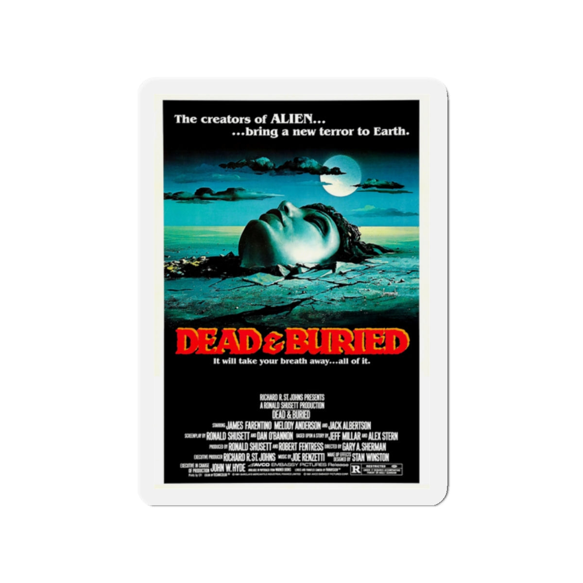 DEAD & BURIED 1981 Movie Poster - Die-Cut Magnet-2" x 2"-The Sticker Space