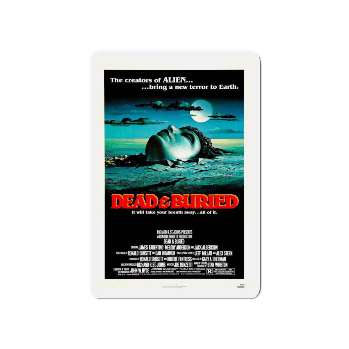 DEAD & BURIED 1981 Movie Poster - Die-Cut Magnet-5" x 5"-The Sticker Space