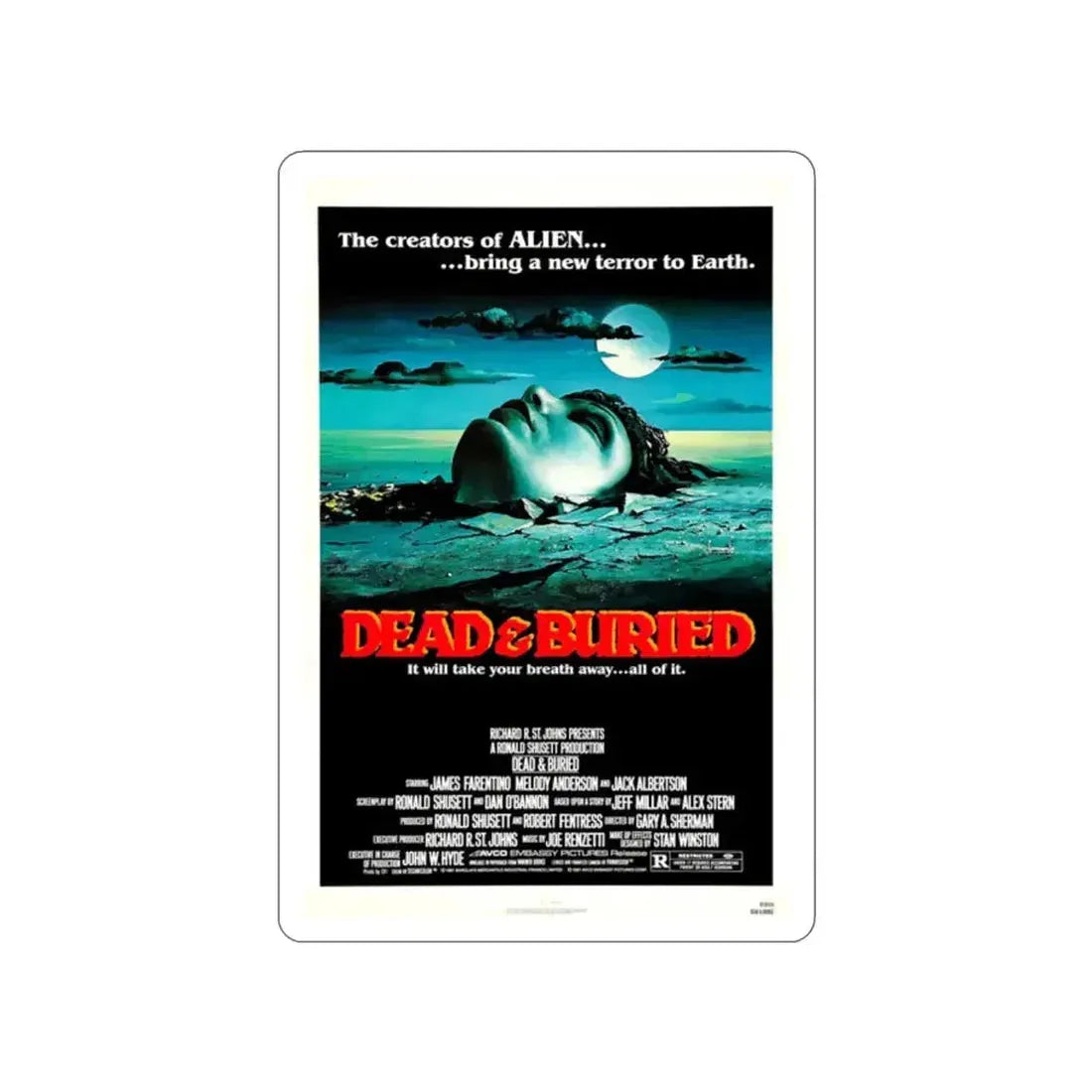 DEAD & BURIED 1981 Movie Poster STICKER Vinyl Die-Cut Decal - The Sticker Space