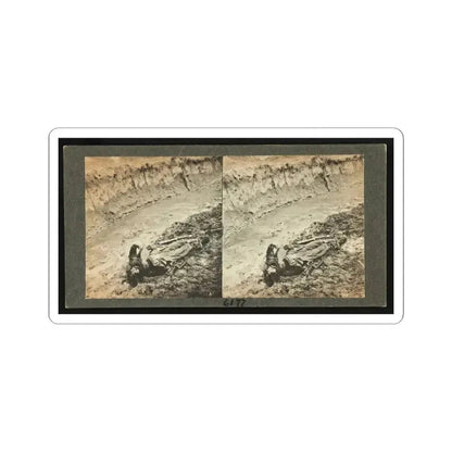 Dead Confederate Soldier in the Trenches of Fort Mahone, Petersburg, Virginia (U.S. Civil War) STICKER Vinyl Kiss-Cut Decal 4 Inch White - The Sticker Space