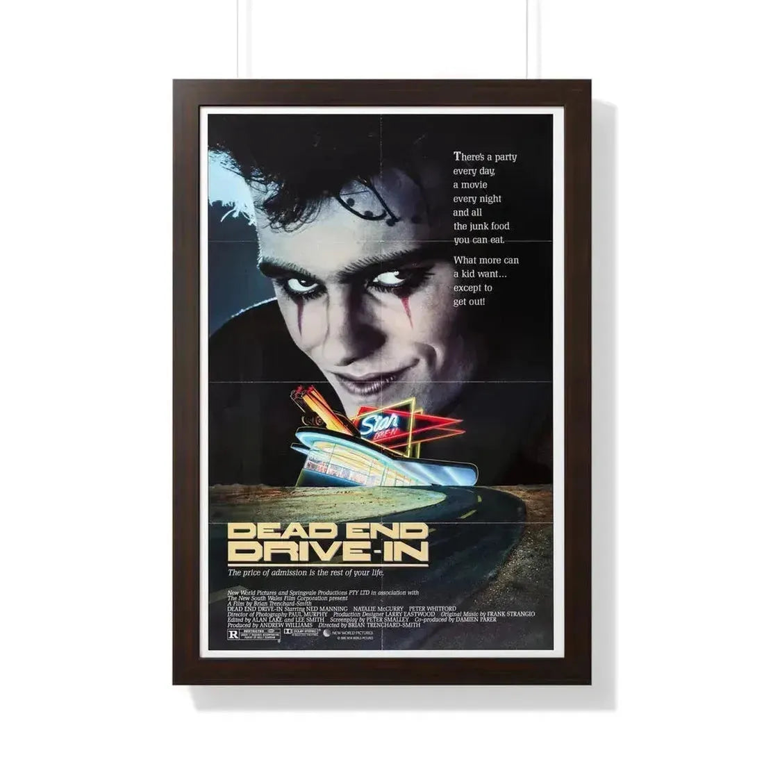 DEAD END DRIVE-IN 1986 - Framed Movie Poster 20" x 30" Walnut - The Sticker Space