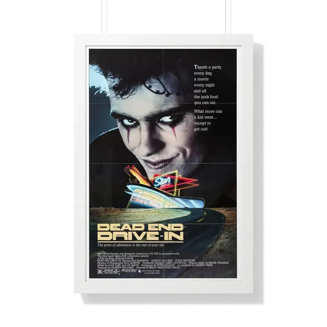 DEAD END DRIVE-IN 1986 - Framed Movie Poster 20" x 30" White - The Sticker Space
