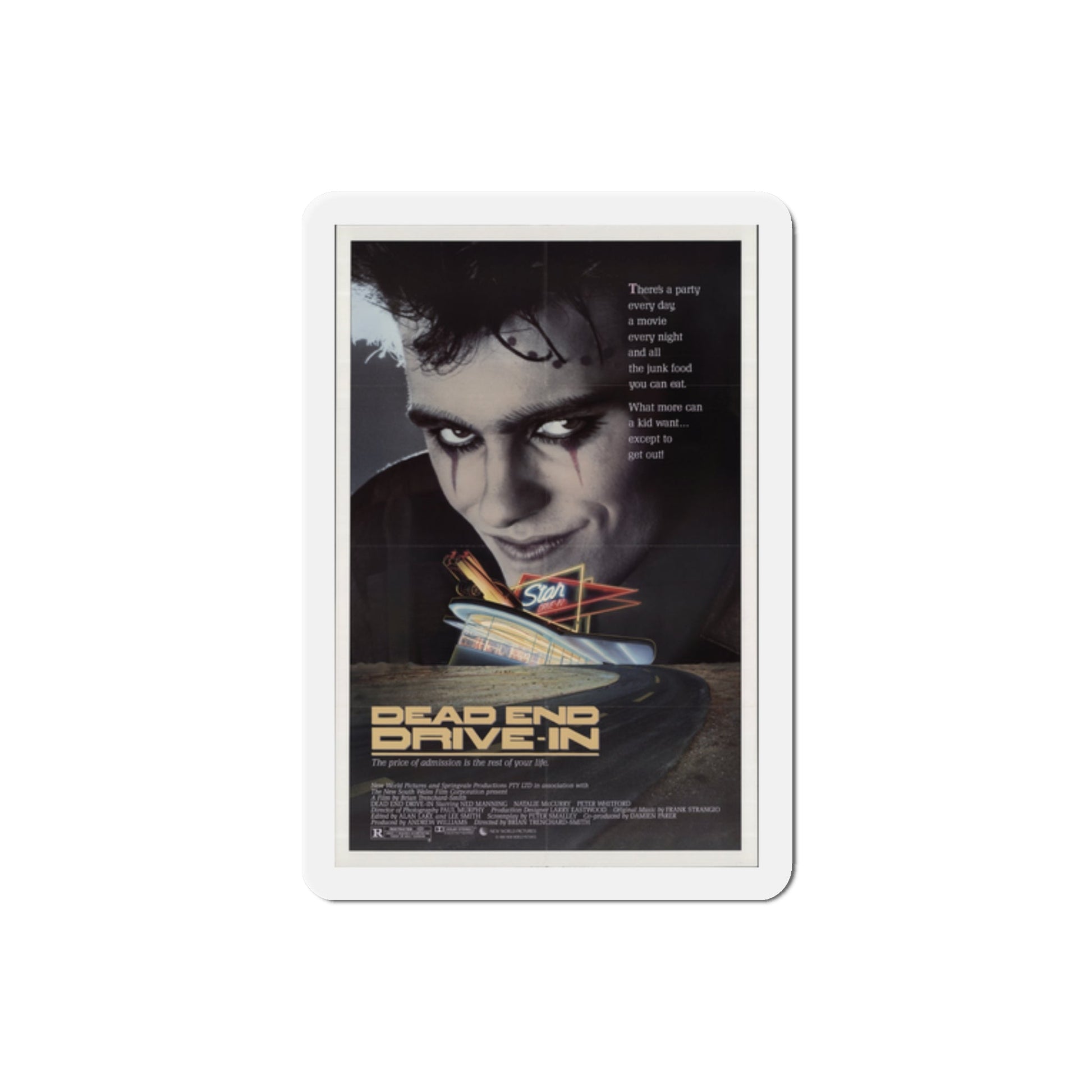 Dead End Drive In 1986 Movie Poster Die-Cut Magnet-2" x 2"-The Sticker Space