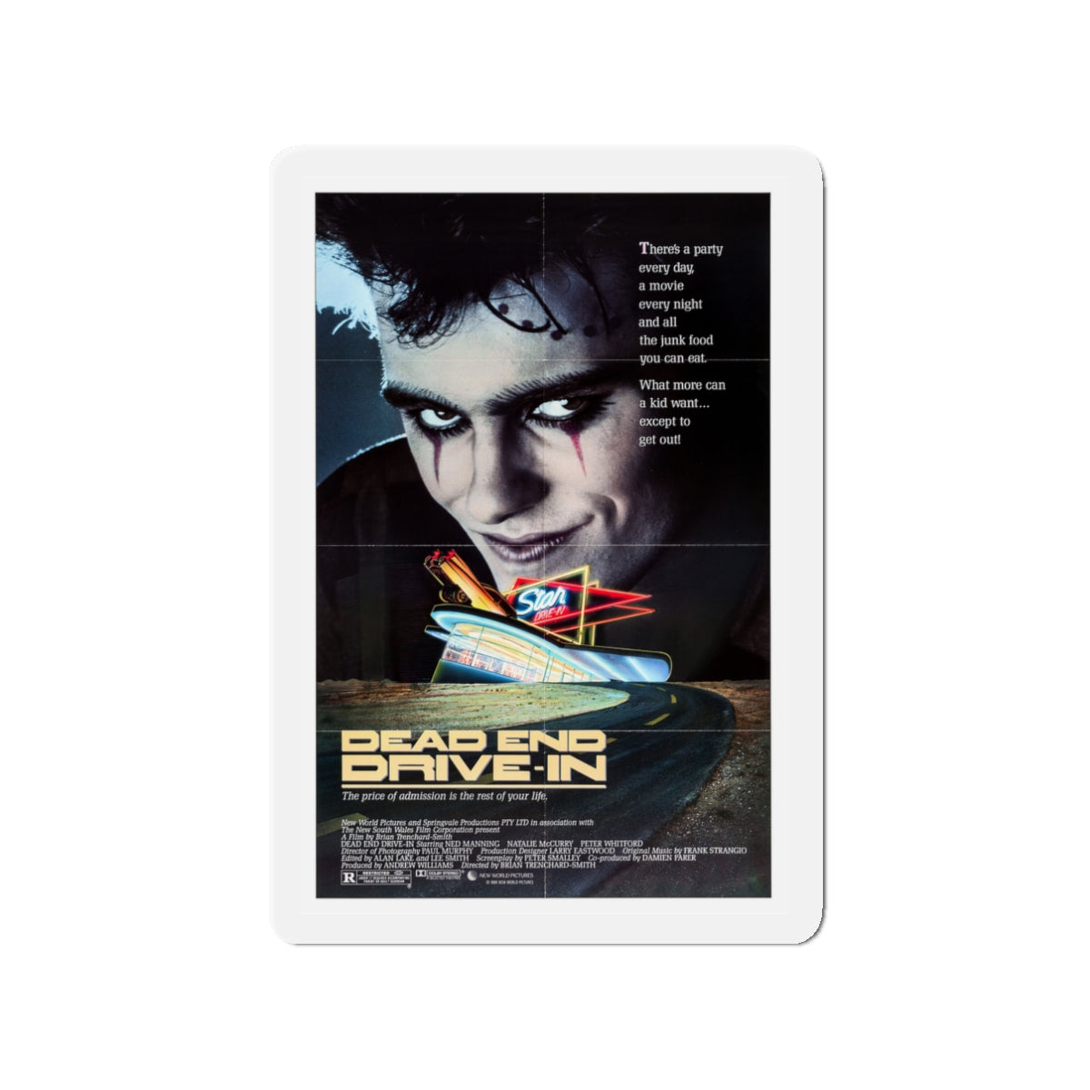 DEAD END DRIVE-IN 1986 Movie Poster - Die-Cut Magnet-3" x 3"-The Sticker Space