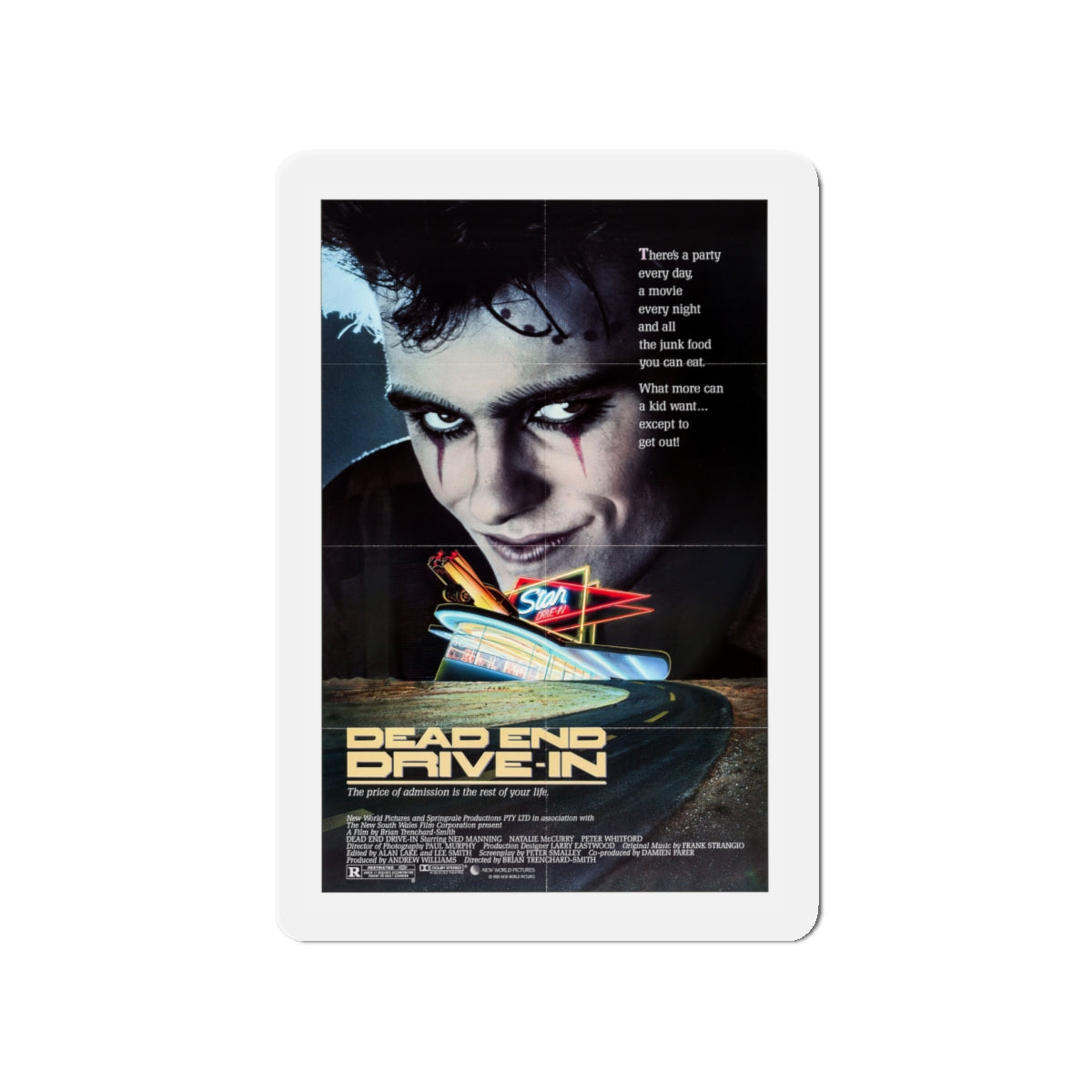 DEAD END DRIVE-IN 1986 Movie Poster - Die-Cut Magnet-4" x 4"-The Sticker Space