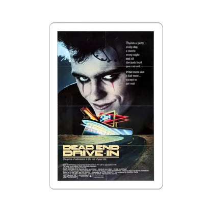 DEAD END DRIVE-IN 1986 Movie Poster - STICKER Vinyl Kiss-Cut Decal 6 Inch White - The Sticker Space
