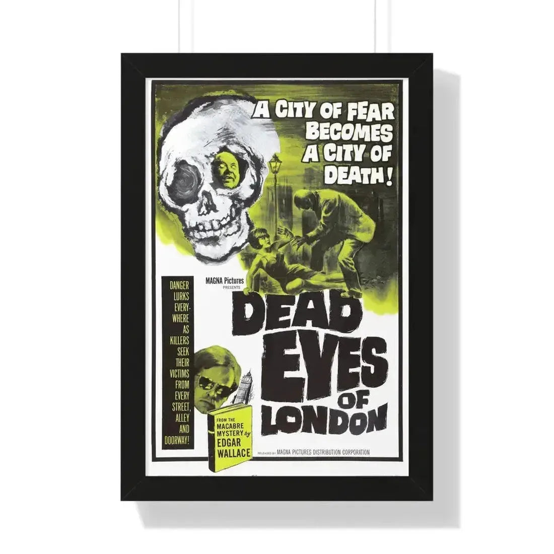 DEAD EYES OF LONDON 1961 - Framed Movie Poster 16″ x 24″ Black - The Sticker Space