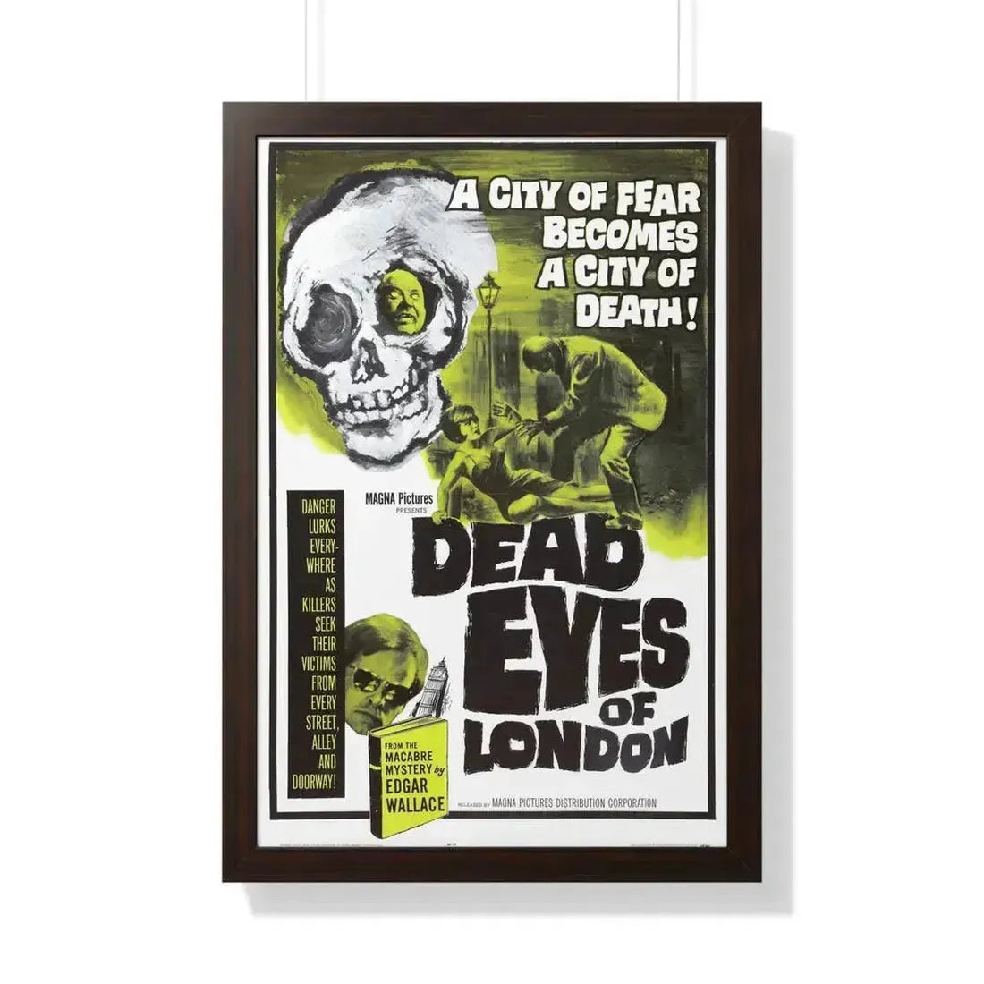 DEAD EYES OF LONDON 1961 - Framed Movie Poster 20" x 30" Walnut - The Sticker Space