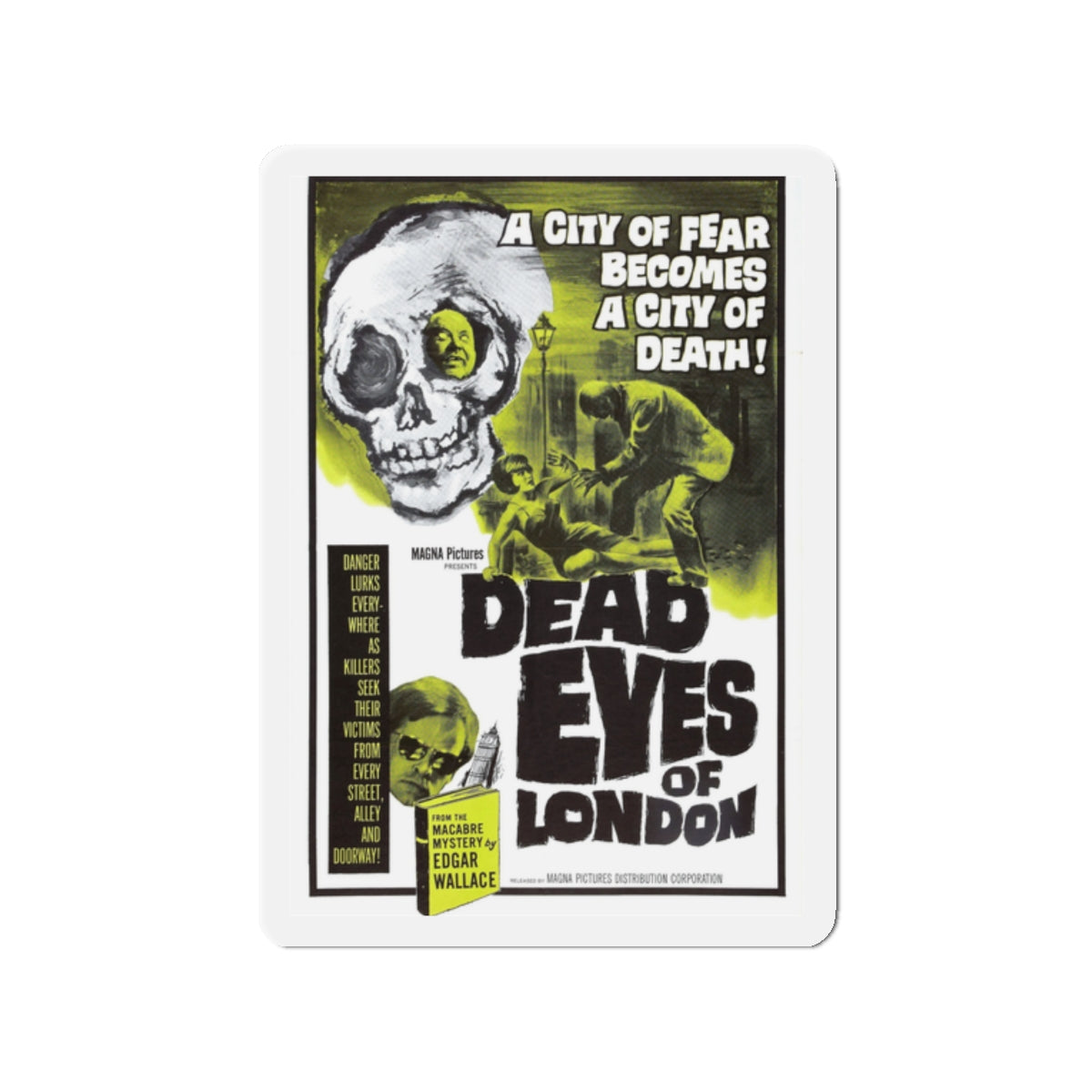 DEAD EYES OF LONDON 1961 Movie Poster - Die-Cut Magnet-2" x 2"-The Sticker Space