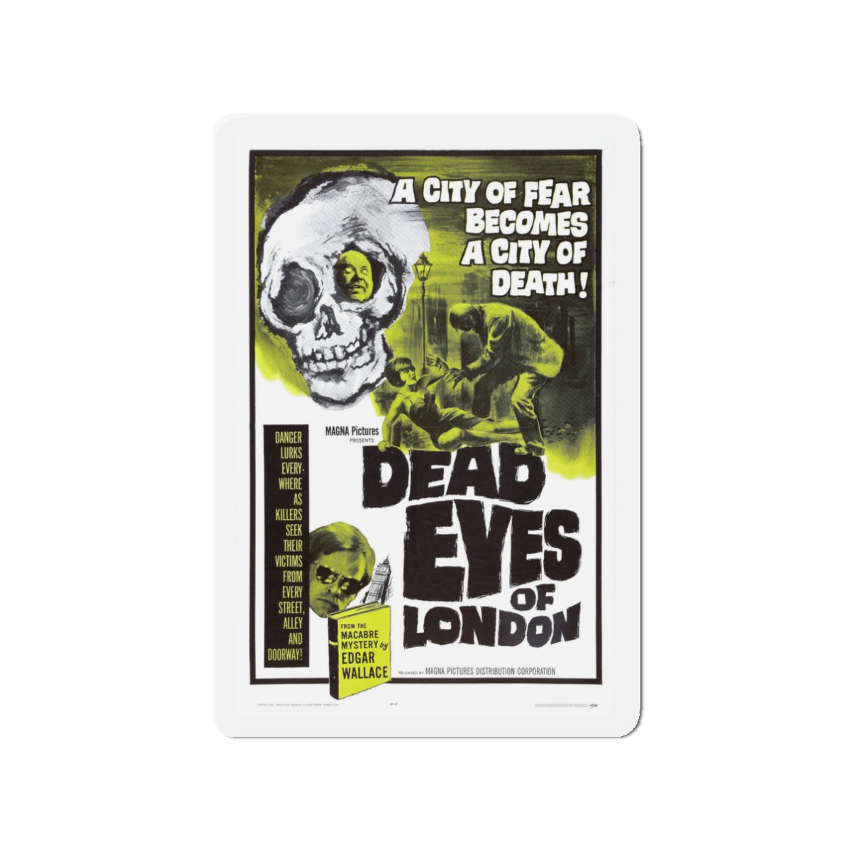 DEAD EYES OF LONDON 1961 Movie Poster - Die-Cut Magnet-3" x 3"-The Sticker Space