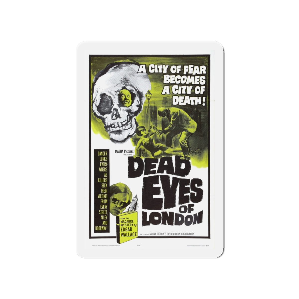 DEAD EYES OF LONDON 1961 Movie Poster - Die-Cut Magnet-4" x 4"-The Sticker Space