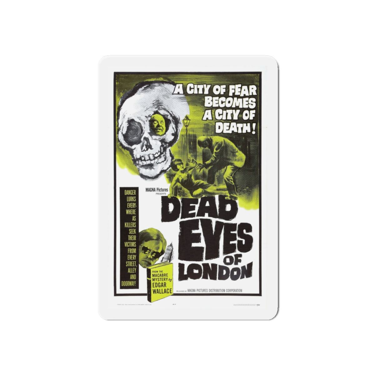 DEAD EYES OF LONDON 1961 Movie Poster - Die-Cut Magnet-6 × 6"-The Sticker Space