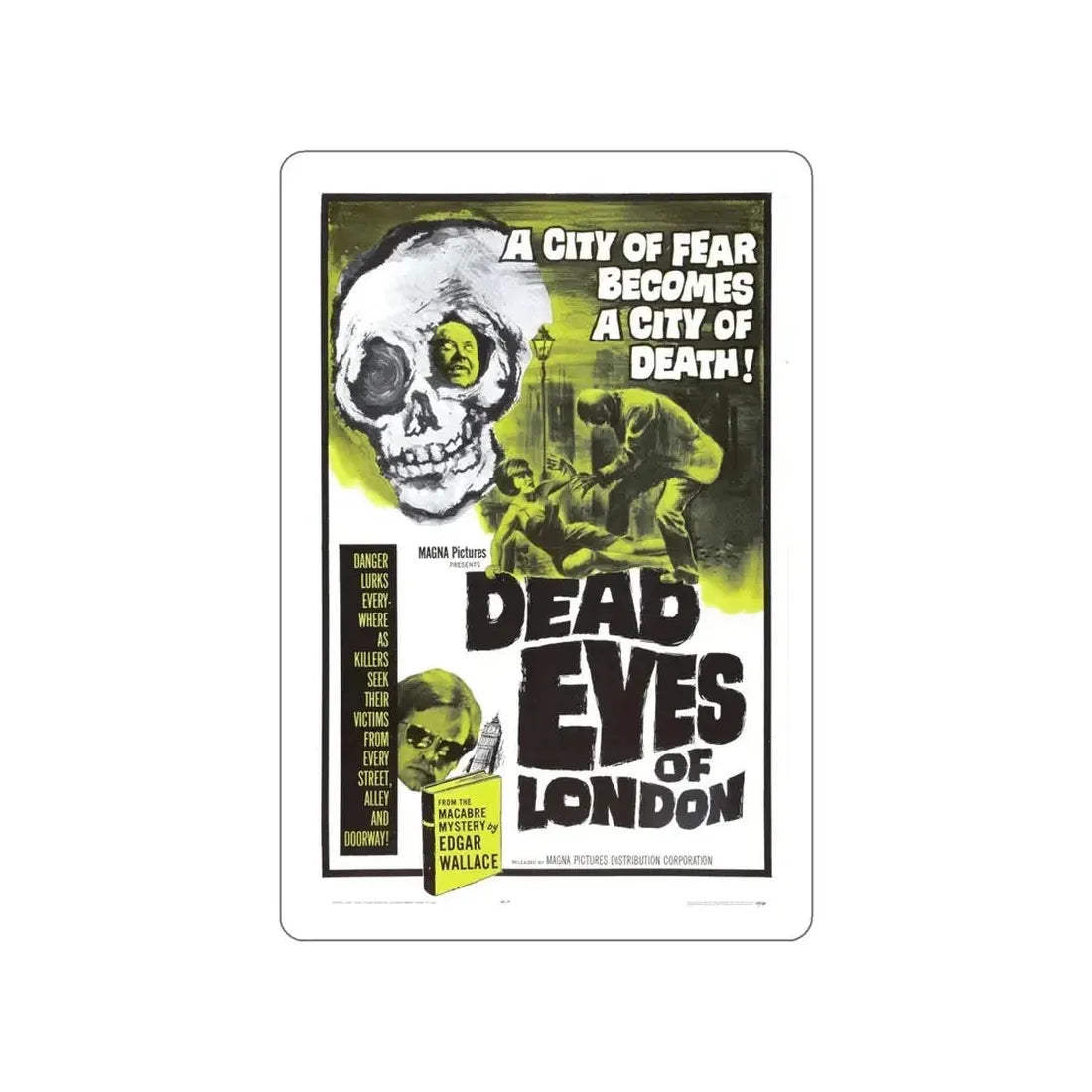 DEAD EYES OF LONDON 1961 Movie Poster STICKER Vinyl Die-Cut Decal - The Sticker Space